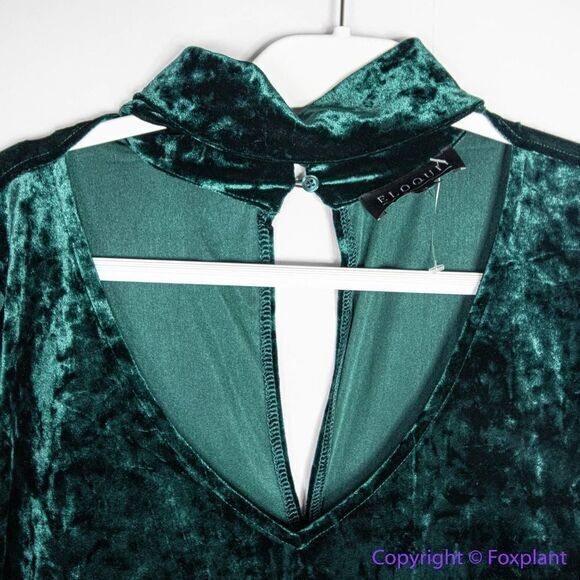 Eloquii dark green Crushed Velvet Dress, 18 - Picture 7 of 15